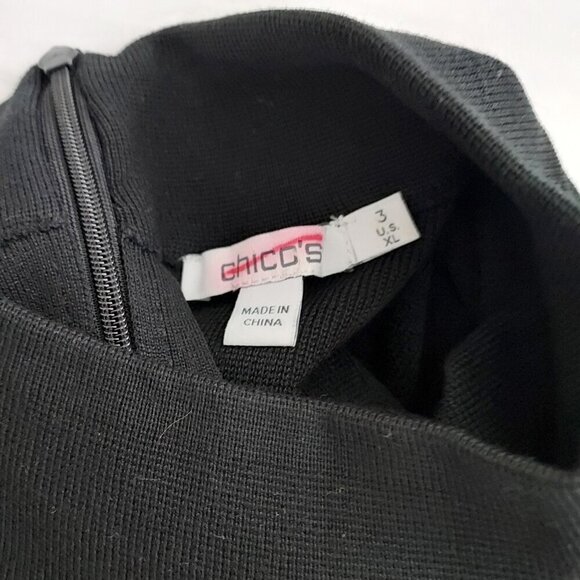 Chico's Crochet Lace Sleeve Black Pullover Sweater Size XL - Picture 12 of 12